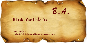 Bink Abdiás névjegykártya